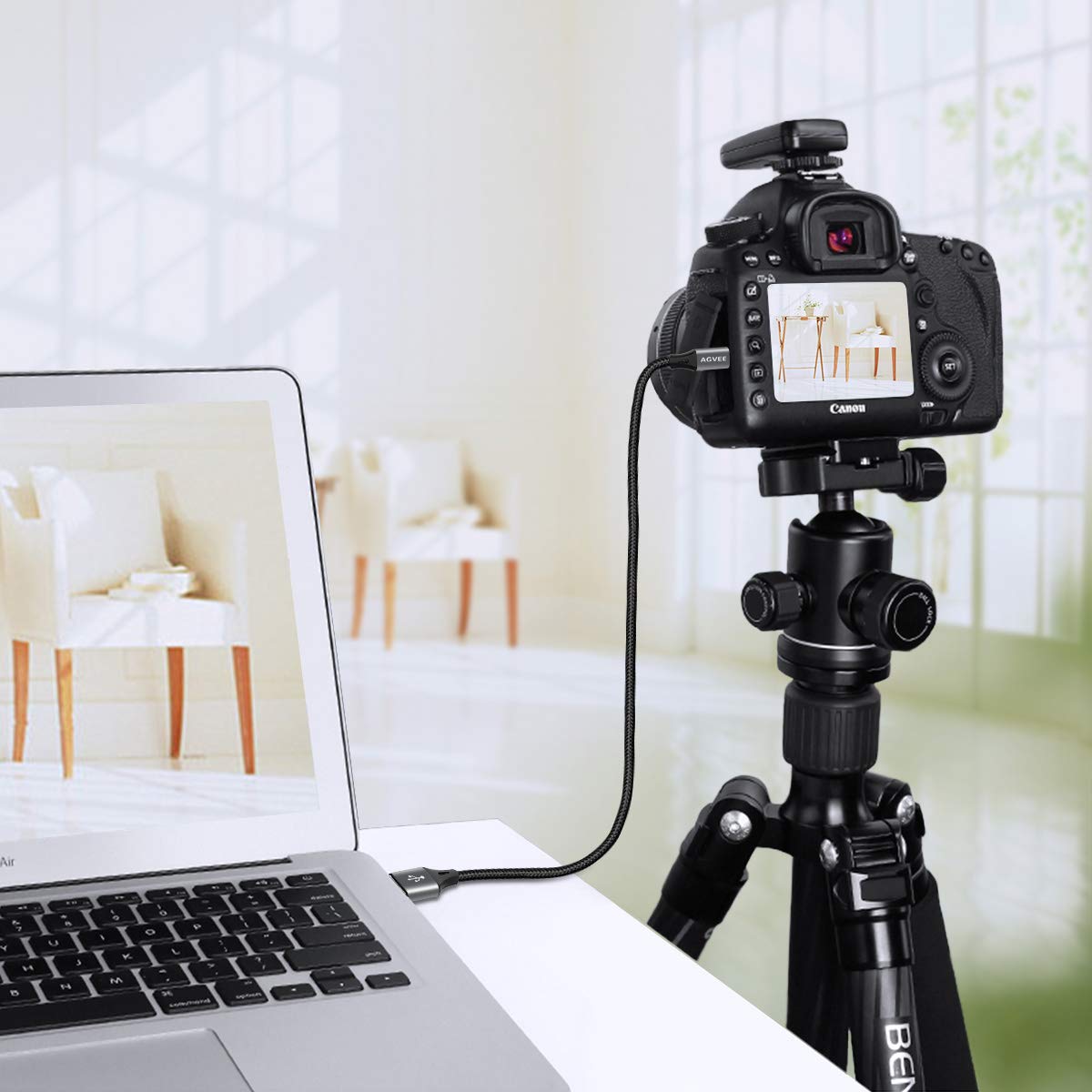 AGVEE 2 Pack 3.3ft Replacement for Garmin Nuvi GPS Charger Data Cable Gpsmap Charging Cord, TI-84 Plus/CE/C Silver, Blue Yeti USB Microphone/Pro Mic, for Canon IFC-400PCU/300PCU/200U, Dark Gray